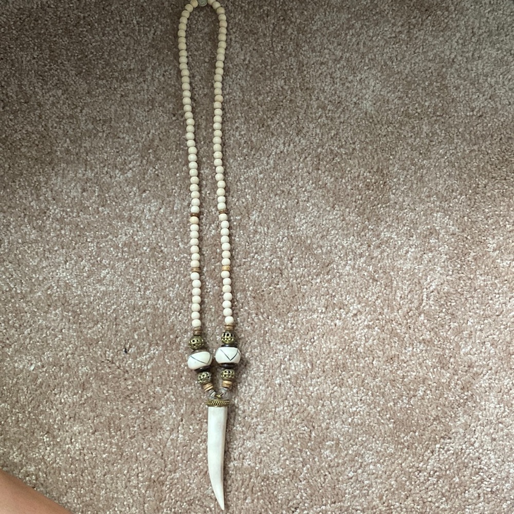 Anchor Beads beaded antler necklace
